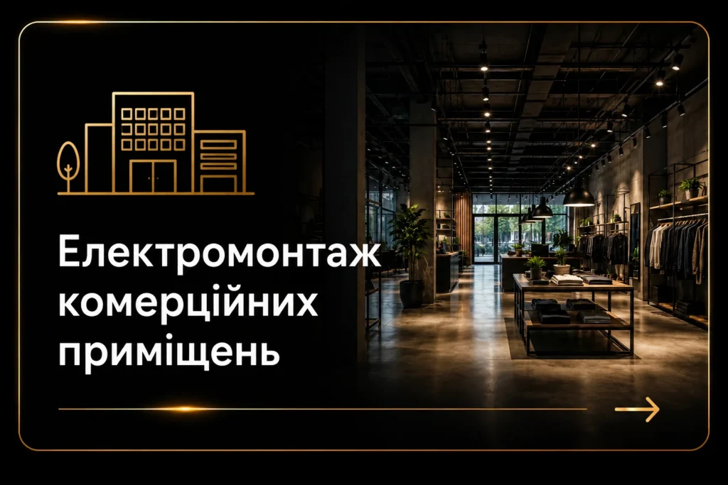 Комплексні інженерні рішення з електромонтажу в Одесі Електромонтаж комерційних приміщень в Одесі — сучасний комерційний простір із професійно спроєктованою системою електропостачання від Voltyria.