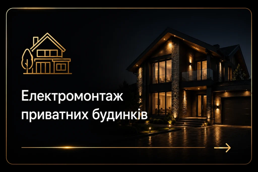 Комплексні інженерні рішення з електромонтажу в Одесі Електромонтаж приватних будинків в Одесі — сучасний приватний будинок із професійно спроєктованою системою електропостачання від Voltyria.
