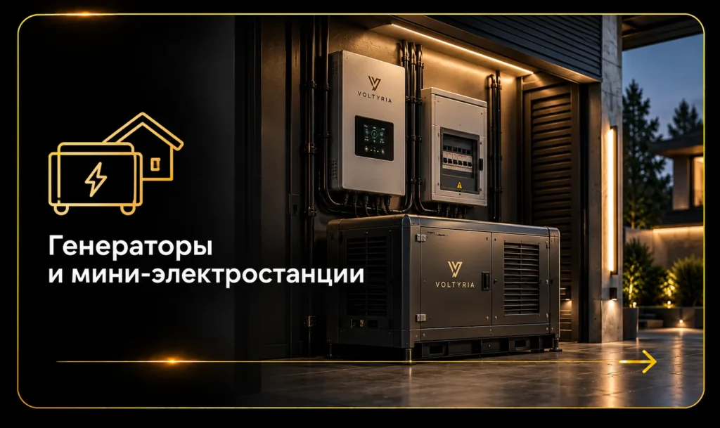 Резервное питание в Одессе: системы энергонезависимости под ключ Генераторы и мини-электростанции для резервного электроснабжения дома в Одессе Voltyria
