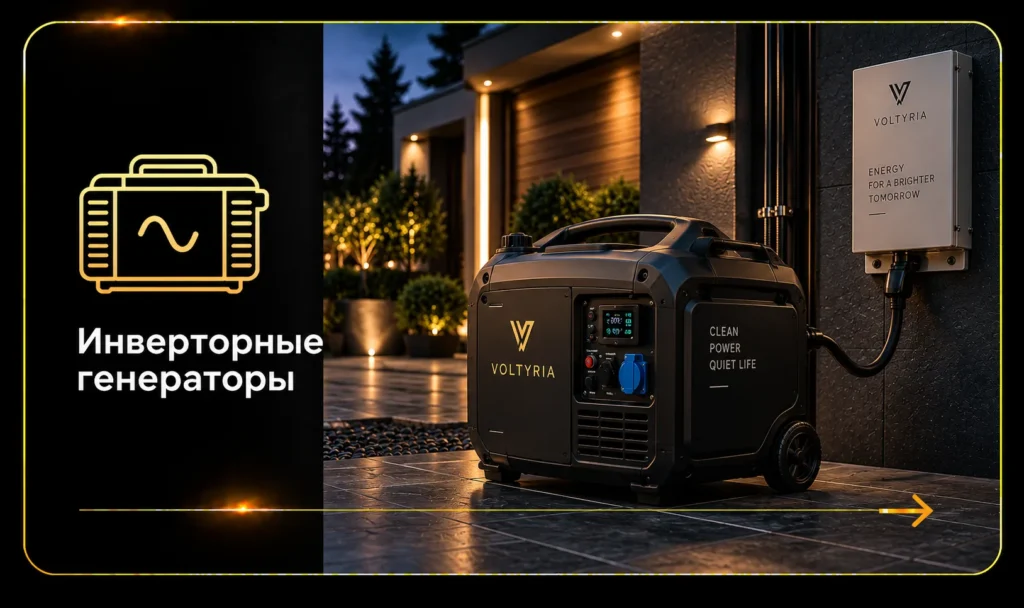 Инверторный генератор для резервного электроснабжения частного дома Voltyria
