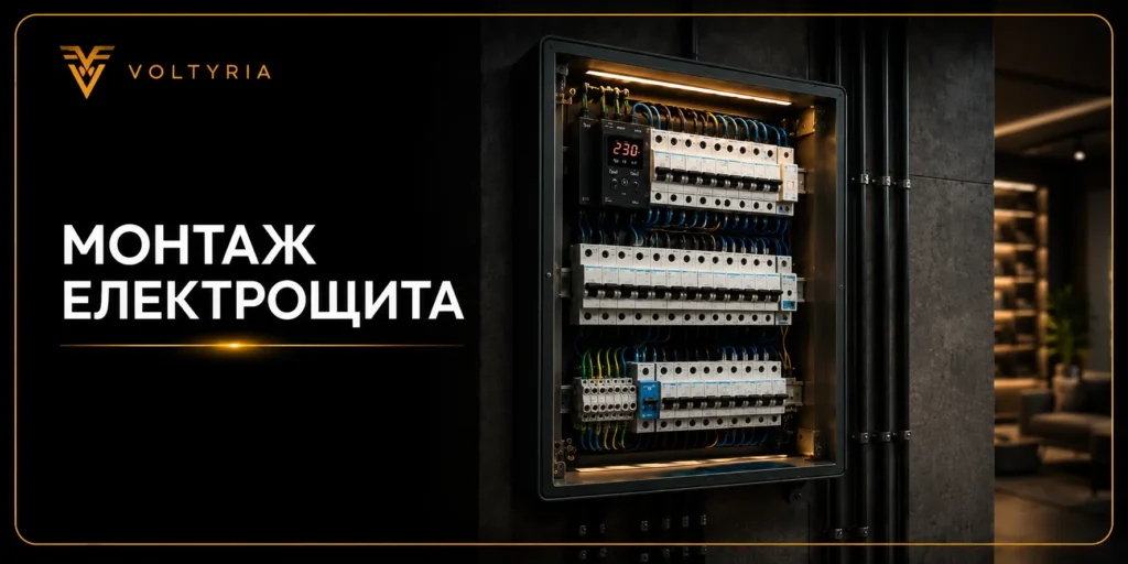 Монтаж електрощита в Одесі — встановлення розподільного щита з автоматичними вимикачами та захисною автоматикою Voltyria